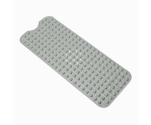 Amazon Basics Non-Slip Bath Mat with Suction Cups for Tub and Shower, 40" x 16", Grey