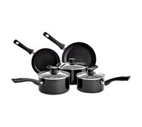 Amazon Basics Non-Stick Pots and Pans, Ceramic Induction, Aluminium with Lids Cookware Set, 5-Piece