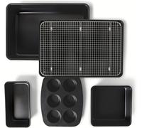 Amazon Basics Nonstick Bakeware 6-Piece Set, Stackable, Dishwasher and Oven-Saf