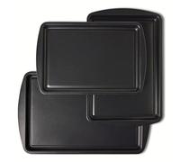 Amazon Basics Nonstick Baking Sheets 3-Piece Set, Stackable, Dishwasher and Oven-Safe