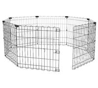 Amazon Basics - Octagonal Foldable Metal Dog and Pet Exercise Playpen Without door, 24-inch (61 cm high), Black