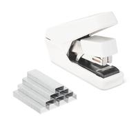 Amazon Basics Office Heavy Duty Stapler, Flat Clinch Effortless, 40 Sheet Capacity, 1000 Staples, No Jam, for Classroom, Office or Desk Use, White, 4.76 x 1.42 x 3.39 inches (LxWxH)