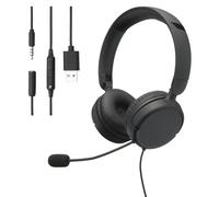 Amazon Basics On Ear Wired Computer Headset with Adjustable Microphone