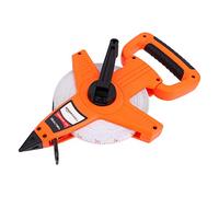 Amazon Basics Open Reel Fiberglass Tape Measure, 100 ft, 30.5 m Scale, Impact Resistant Shell, Orange