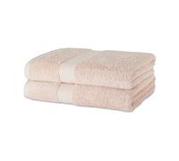 Amazon Basics Organic Cotton Bath Towel Set, Soft and Absorbent Bathroom Towels, Fade Resistant, 76 x 137 cm, Blush Pink, 2-Pack