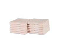 Amazon Basics Organic Cotton Flannel Face Cloth Towel Set for Bathroom, Soft and Absorbent, 30 x 30 cm, Blush Pink, 12-Pack