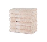 Amazon Basics Organic Cotton Hand Towels for Bathroom, Soft and Absorbent Towel Set, Fade Resistant, 41 x 66 cm, Blush Pink, 6-Pack