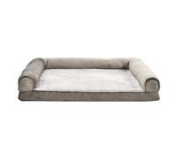 Amazon Basics Orthopedic Dog Bed Medium - Couch Style Machine Washable Non-Skid Removable Cover 36"""" X 27"""" X 6.5"""" Brown