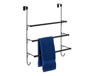 Amazon Basics Over the Door Towel Rack, Black