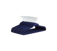 Amazon Basics Pack 50 Slim Velvet Non-Slip Suit Clothes Hangers Navy Blue/Silver