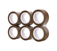 Amazon Basics Packaging Tape, 48mm x 66m, 0.046mm Thickness (6-Roll), Brown