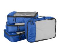 Amazon Basics Packing Cubes for Suitcases, Travel Organisers, Zipper, 4-Piece Set Bags, Medium, Blue