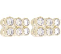 Amazon Basics Packing Tape, 5cm x 55mm, 0.066mm Thickness (12-Roll), Clear, Ideal for Packaging, Shipping, Moving and Storing (Pack of 2)
