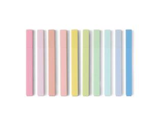 Amazon Basics Pastel Highlighters Set, No Bleed Bible, Chisel Tip, 10-Pack, Assorted