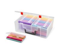 Amazon Basics Photo Storage Case and Craft Organizer with 16 Inner Cases, 12.2 x 36.3 x 26.9 cm, Clear