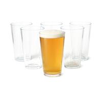 Amazon Basics Pint Glasses, 6-Piece Set, 473ml, Dishwasher-Safe