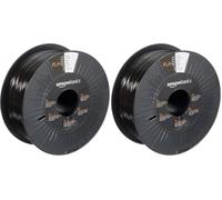 Amazon Basics PLA 3D Printer Filament, 1.75 mm, Black, 1 kg per Spool (Pack of 2)