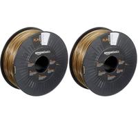 Amazon Basics PLA 3D Printer Filament, 1.75 mm, Gold, 1 kg Spool (Pack of 2)