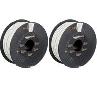 Amazon Basics PLA 3D Printer Filament, 1.75 mm, Light Grey, 1 kg Spool (Pack of 2)