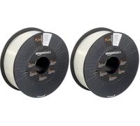 Amazon Basics PLA 3D Printer Filament, 1.75 mm, Translucent, 1 kg Spool (Pack of 2)