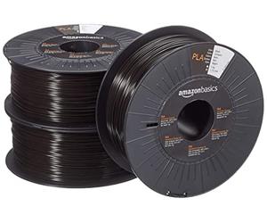 Amazon Basics PLA 3D Printer Filament, 1.75mm, Black, 1 kg per Spool, 3 Spools