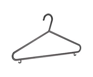 Amazon Basics Plastic Hangers with Suit Trouser Bar and Lips, Black (50-Pack)