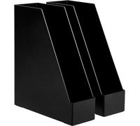 Amazon Basics Plastic Organizer - Magazine Rack, Black, 2-Pack