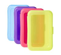 Amazon Basics Plastic Pencil Box Pack of 4 Multi Solid