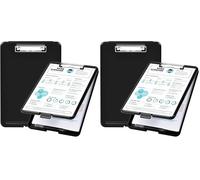 Amazon Basics Plastic Storage Clipboard,Black, 4-Pack
