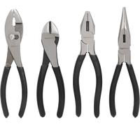 Amazon Basics Pliers Tool Set, Includes Cutting Pliers, 4 Count, Black and Silv