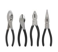 Amazon Basics Pliers Tool Set, Includes Cutting Pliers, 4 Count, Black and Silver