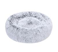 Amazon Basics Plush Doughnut Pet Bolster, Soft Faux Fur Bed for Dog, Machine Washable, 59 cm, Grey