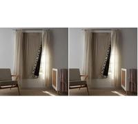 Amazon Basics Portable Blackout Curtains, Temporary Window Blind with Suction Cups, Stick On, 198 x 127 cm, 2-Pack, Beige