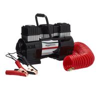 Amazon Basics Portable Digital Air Compressor, 12V DC Dual Cylinder, 120 PSI, 60L/Min, Auto Shut-Off, LED Light, 5M Hose, Battery Clamps, Carrying Ca