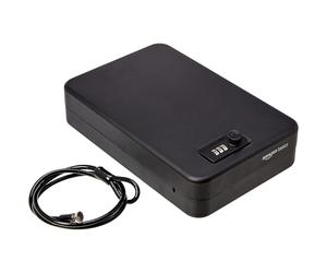 Amazon Basics Portable Security Case Lock Box Safe, Combination Lock, XXL, 29.2 x 19.1 x 6.4cm, Black