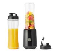 Amazon Basics Portable Smoothie Blender with 2 Travel Cups, 600ml, 300W, Black