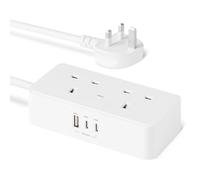 Amazon Basics Power Strip with 2 AC Outlets, 20W USB C Fast Charging, 2 USB C, 1 USB A Port, 5 ft Extension Cord, Home, Office, Travel, TUV Listed