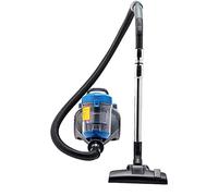 Amazon Basics Powerful bagless hoover with energy efficiency class A, including Dust and crevice nozzle, Black and Blue