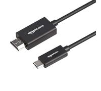 Amazon Basics Premium Aluminum Uni-Directional USB-C (Source) to HDMI (Display) Cable Adapter (Thunderbolt 3 Compatible) 4K@60Hz, 6-Foot, Black