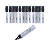 Amazon Basics Professional Permanent Marker Pens, Chisel Tip, Black, 12-Pack