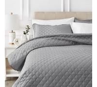 Amazon Basics Quilted Bedspread, Oversized Embossed Coverlet, 170 x 210 cm, Dar