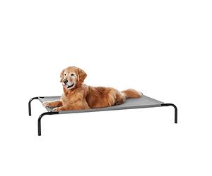 Amazon Basics Raised Dog Bed, Cooling Breathable Elevated Pet Bed, L, Grey, 130 x 80 x 19 cm (L x W x H)
