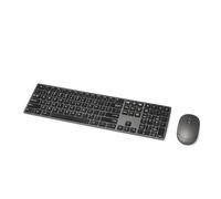 Amazon Basics Rechargeable Wireless Keyboard and Mouse Combo - Ultra Slim Quiet Full Size Keyboard with Number Pad QWERTY 2 Count (Pack o