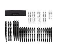 Amazon Basics Reciprocating 32 Piece Saw Blade Set With Organiser Pouch, Black & White