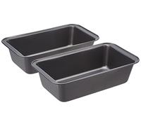 Non-stick Rectangular Carbon Steel Bread Pan, 27x15x7 cm, 2-pack, Grey