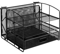 Amazon Basics Rectangular Desk Organiser 3 Tray Sliding Drawer and Hanging File