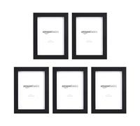 Amazon Basics Rectangular Photo Frame, 13 cm x 18 cm, 5-Pack, Black