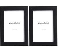 Amazon Basics Rectangular Photo Frame, 4 Pack, Black, 10 cm x 15 cm