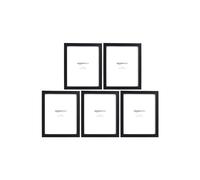 Amazon Basics Rectangular Photo Frame, 5-Pack, Black, 20 cm x 25 cm