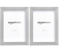 Amazon Basics Rectangular Photo Frame, Nickel, 4-Pack, 13 x 18 cm